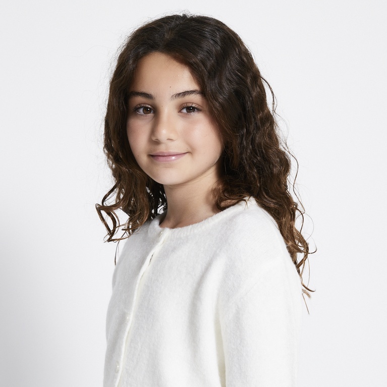 Basic knit cardigan "Siri star" Off white